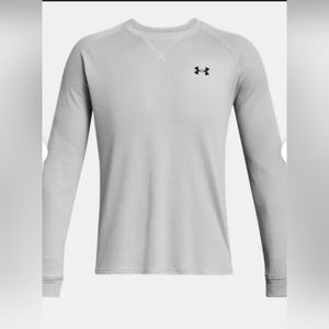 Mens Under Armour waffle long sleeve tee, XL, NWT, grey